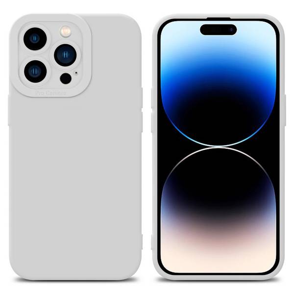 Cadorabo Hülle für Apple iPhone 14 PRO MAX Schutz Hülle in Weiß TPU Silikon Etui Case Handyhülle
