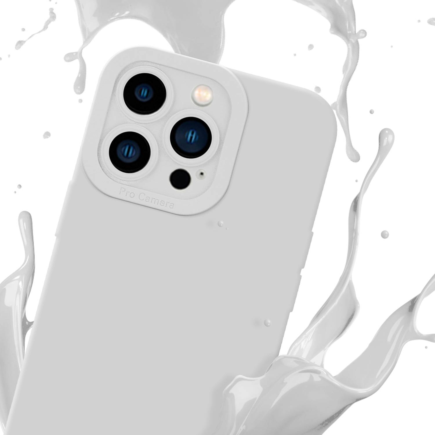 Cadorabo Hülle für Apple iPhone 14 PRO MAX Schutz Hülle in Weiß TPU Silikon Etui Case Handyhülle-1