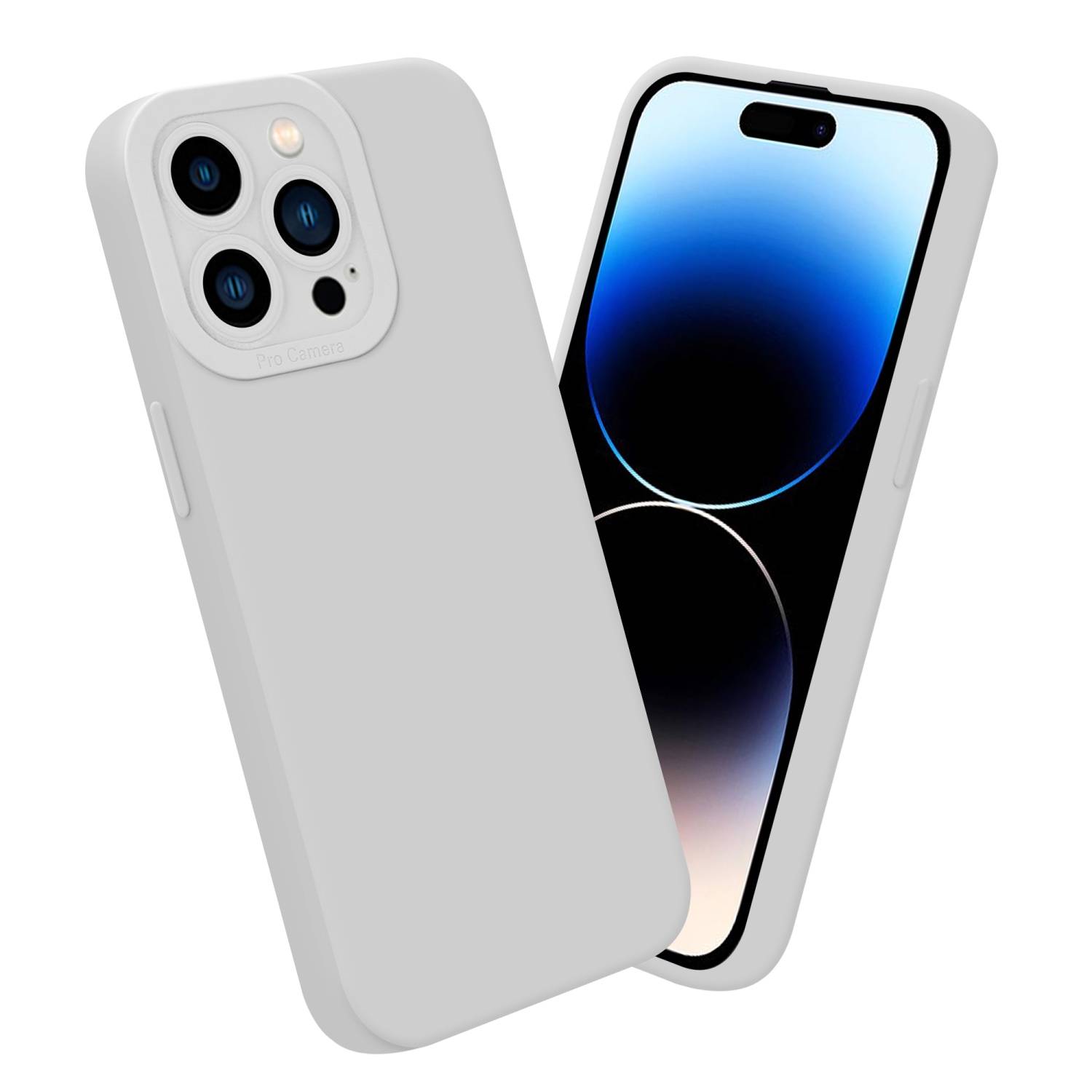 Cadorabo Hülle für Apple iPhone 14 PRO MAX Schutz Hülle in Weiß TPU Silikon Etui Case Handyhülle-2
