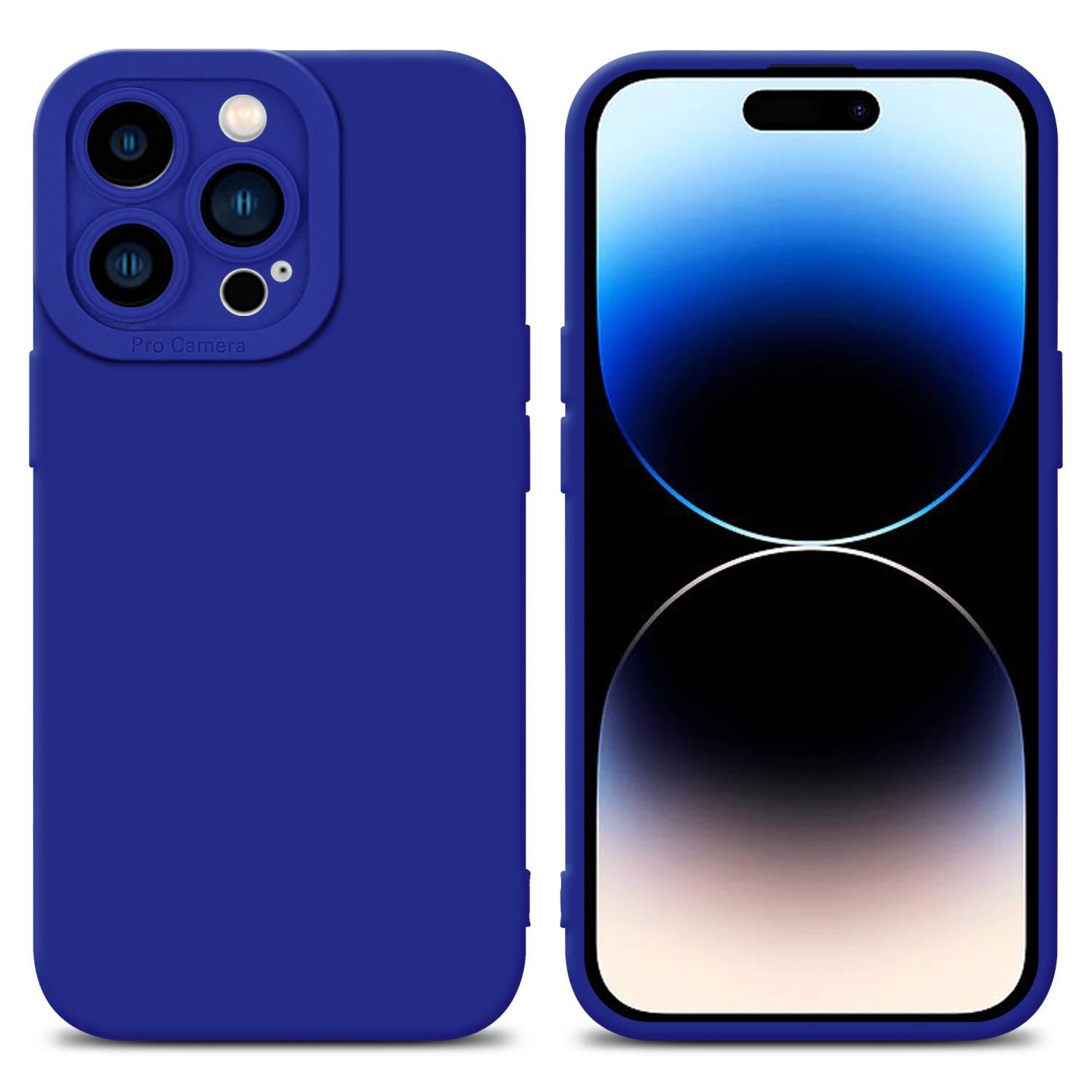 Cadorabo Hülle für Apple iPhone 14 PRO MAX Schutz Hülle in Blau TPU Silikon Etui Case Handyhülle-0
