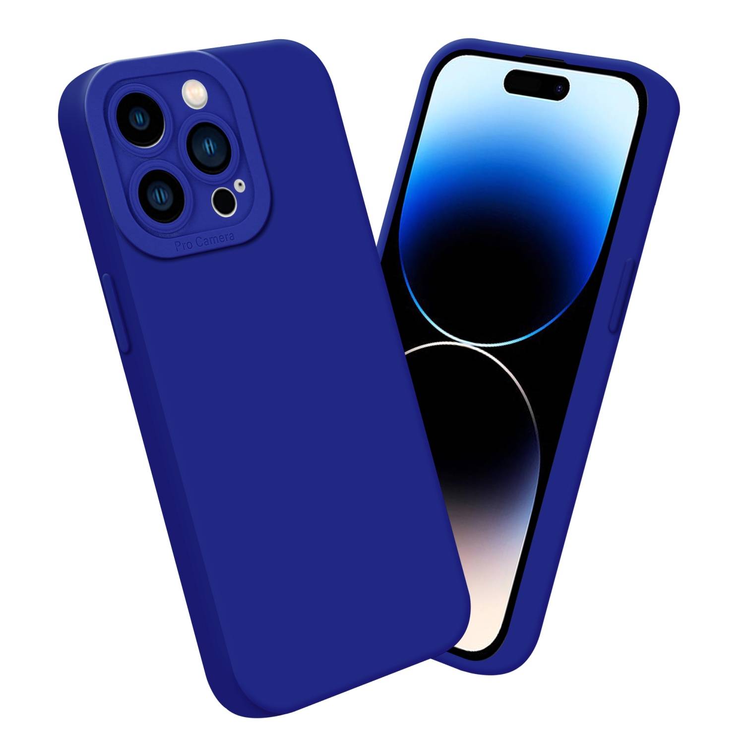 Cadorabo Hülle für Apple iPhone 14 PRO MAX Schutz Hülle in Blau TPU Silikon Etui Case Handyhülle-2