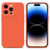 Cadorabo Hülle für Apple iPhone 14 PRO Schutz Hülle in Orange TPU Silikon Etui Case Handyhülle