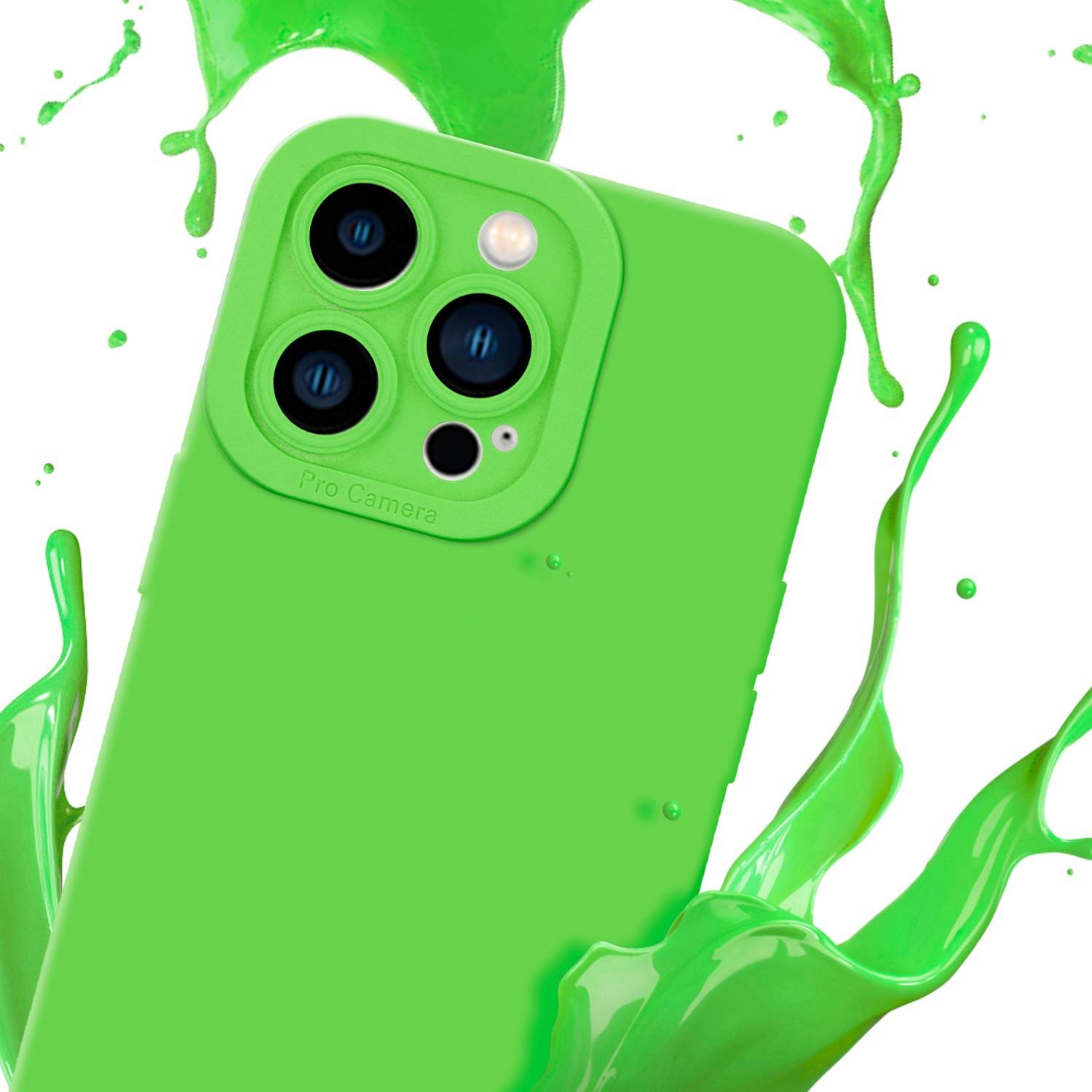 Cadorabo Hülle für Apple iPhone 14 PRO Schutz Hülle in Grün TPU Silikon Etui Case Handyhülle-1