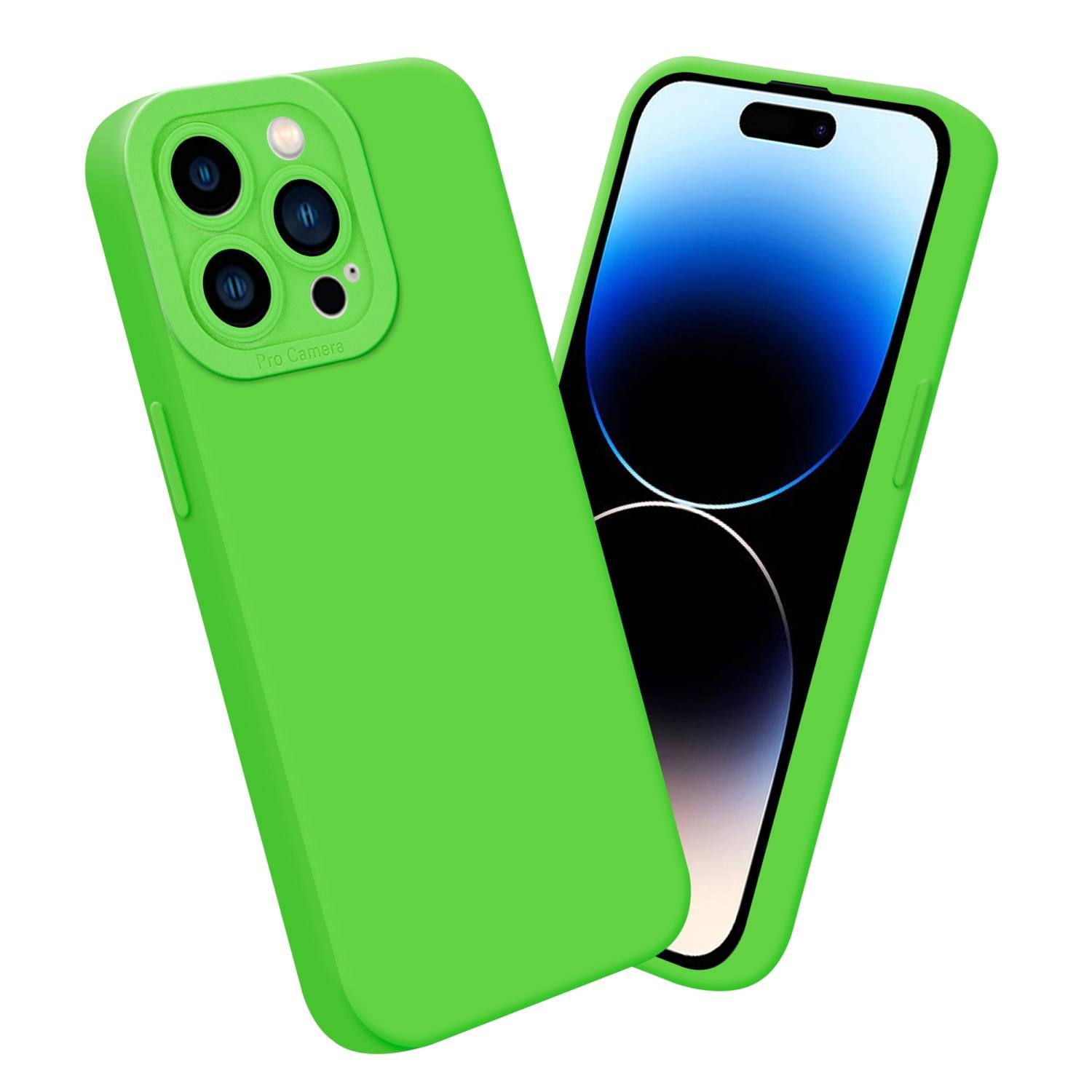 Cadorabo Hülle für Apple iPhone 14 PRO Schutz Hülle in Grün TPU Silikon Etui Case Handyhülle-2