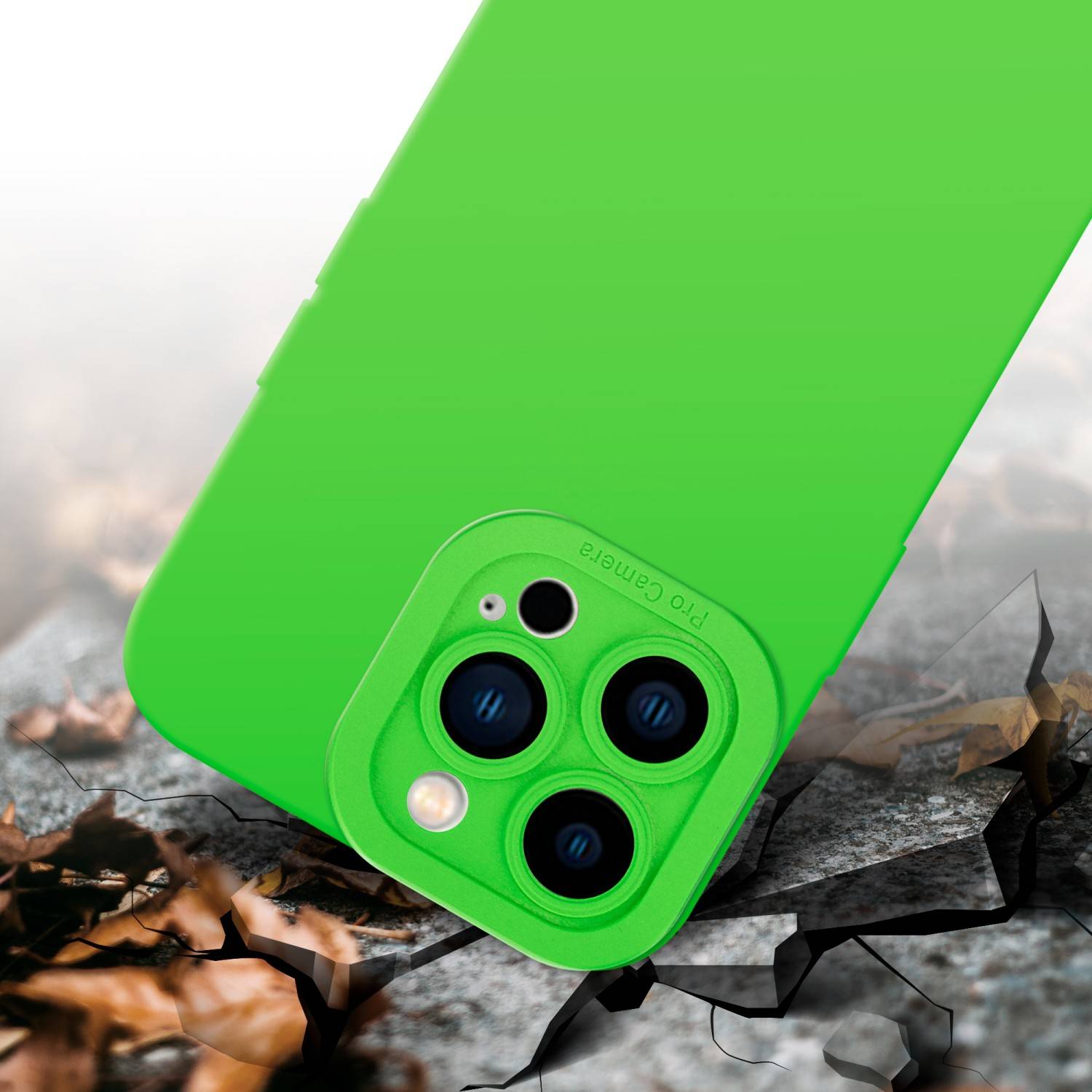 Cadorabo Hülle für Apple iPhone 14 PRO Schutz Hülle in Grün TPU Silikon Etui Case Handyhülle-3