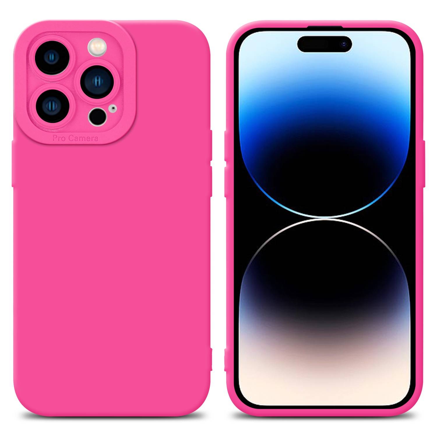 Cadorabo Hülle für Apple iPhone 14 PRO MAX Schutz Hülle in Pink TPU Silikon Etui Case Handyhülle-0