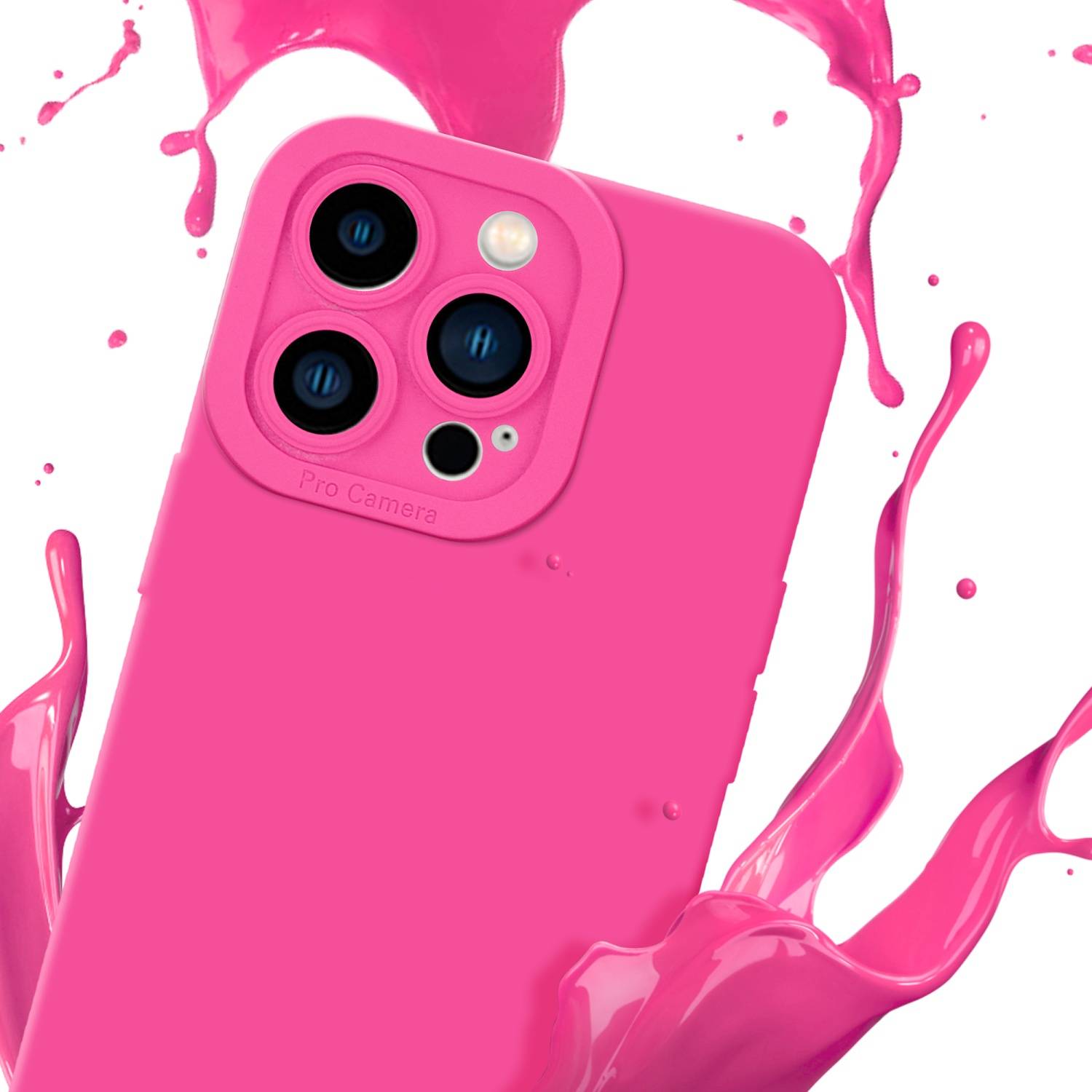 Cadorabo Hülle für Apple iPhone 14 PRO MAX Schutz Hülle in Pink TPU Silikon Etui Case Handyhülle-1
