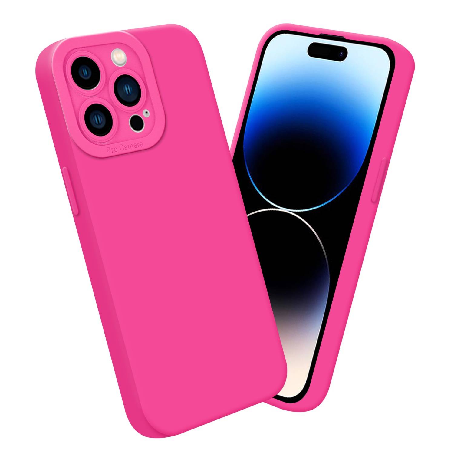 Cadorabo Hülle für Apple iPhone 14 PRO MAX Schutz Hülle in Pink TPU Silikon Etui Case Handyhülle-2