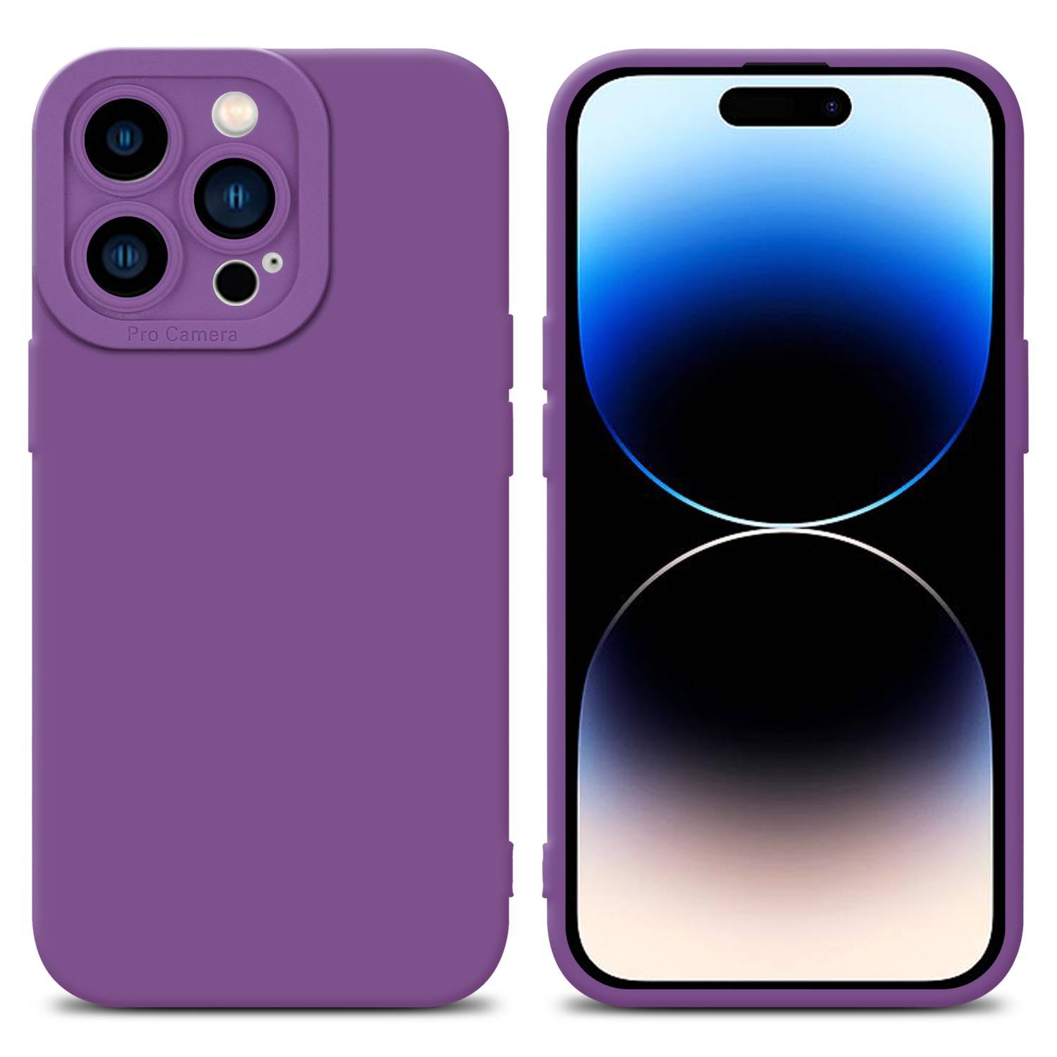 Cadorabo Hülle für Apple iPhone 14 PRO MAX Schutz Hülle in Lila TPU Silikon Etui Case Handyhülle-0