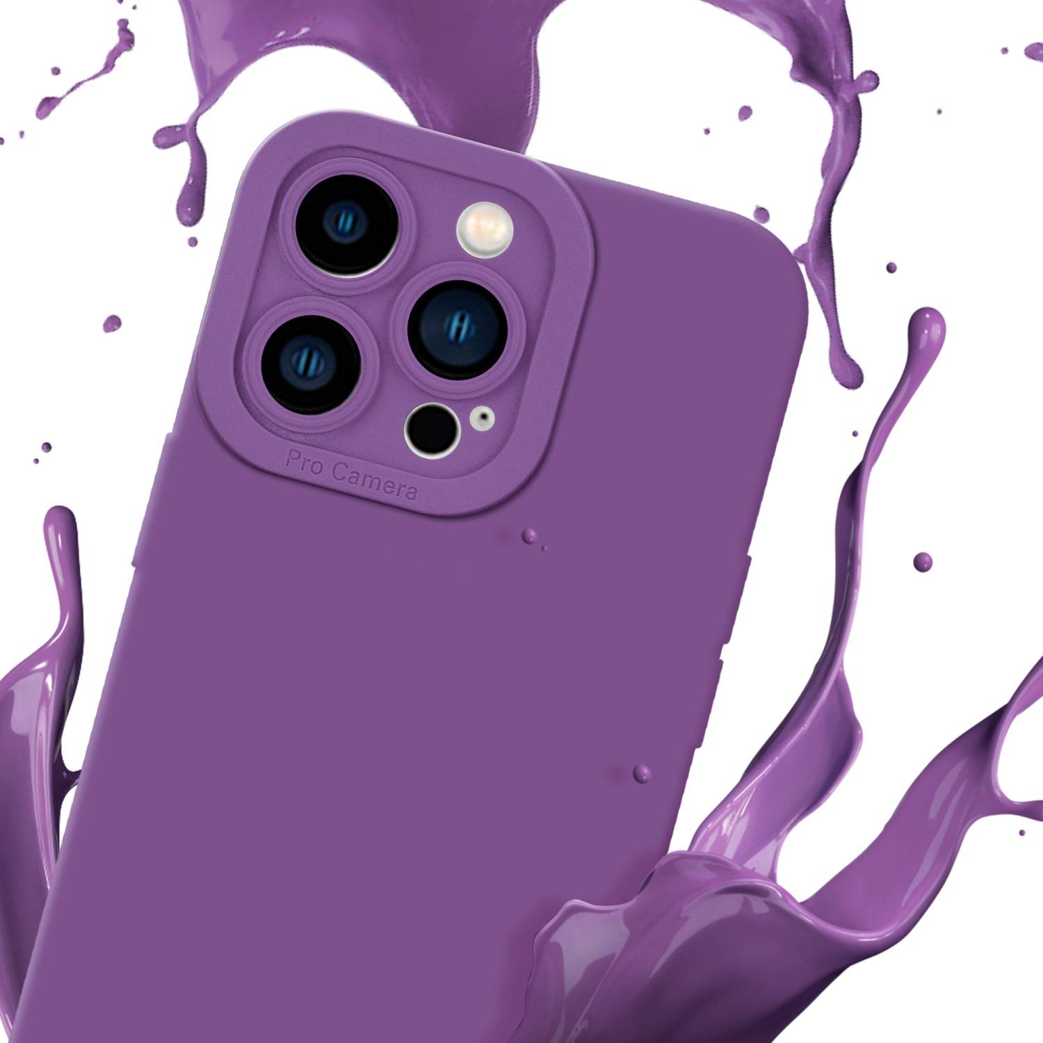 Cadorabo Hülle für Apple iPhone 14 PRO MAX Schutz Hülle in Lila TPU Silikon Etui Case Handyhülle-1