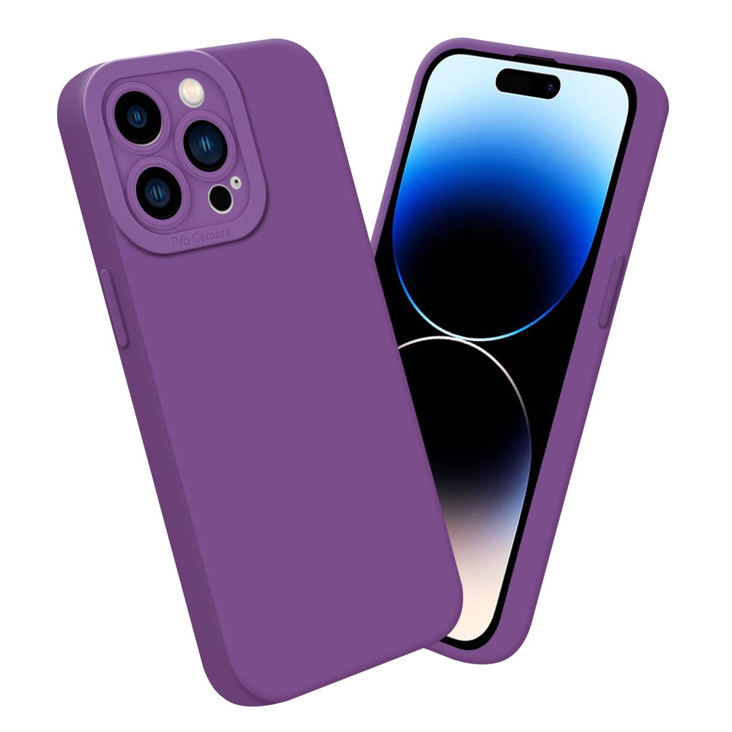 Cadorabo Hülle für Apple iPhone 14 PRO MAX Schutz Hülle in Lila TPU Silikon Etui Case Handyhülle-2
