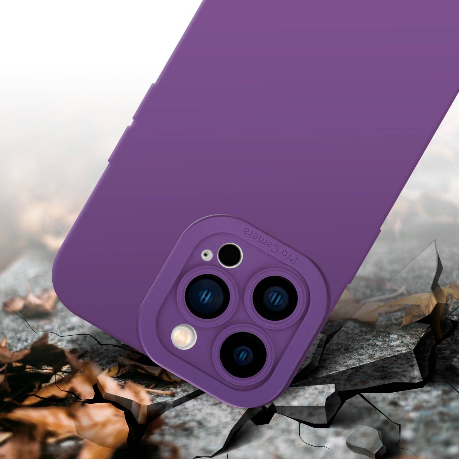 Cadorabo Hülle für Apple iPhone 14 PRO MAX Schutz Hülle in Lila TPU Silikon Etui Case Handyhülle-3