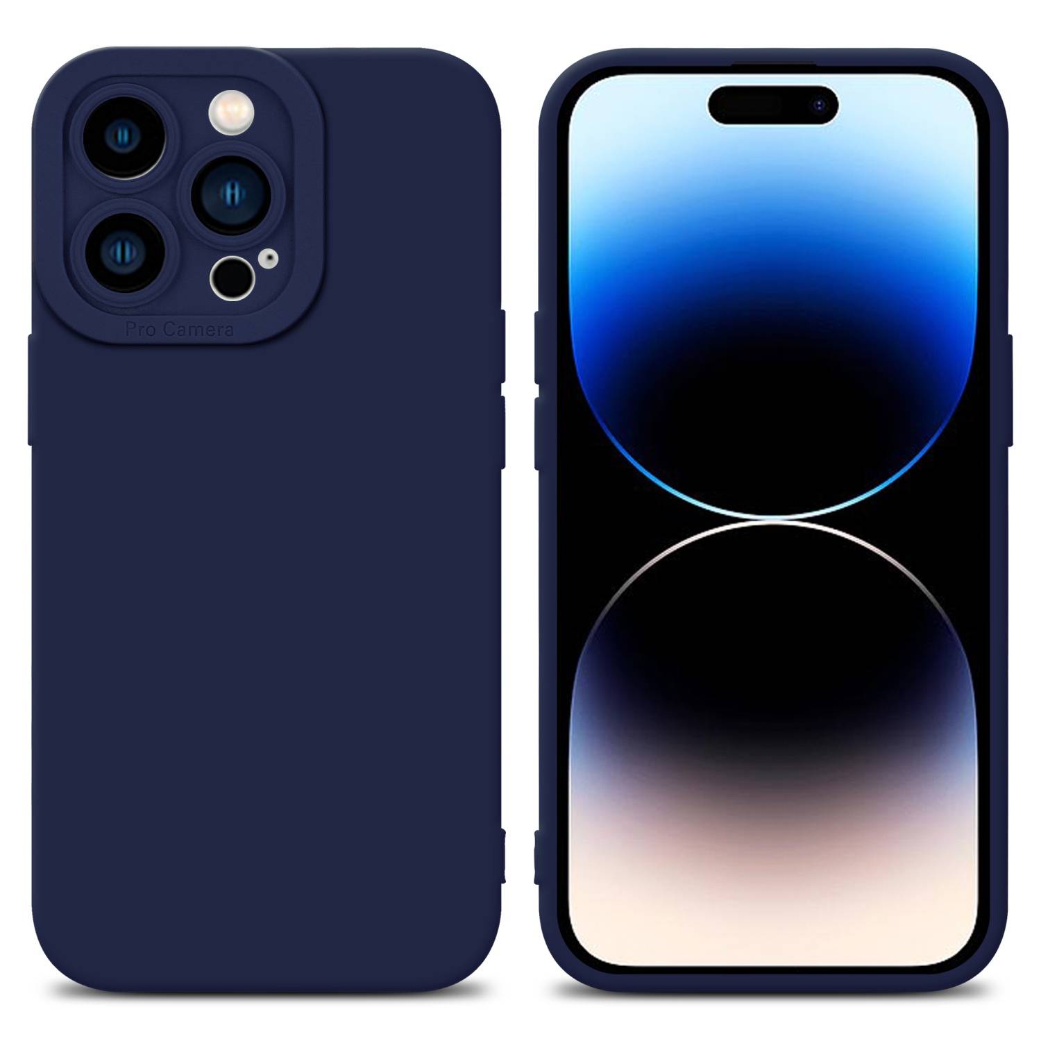 Cadorabo Hülle für Apple iPhone 14 PRO Schutz Hülle in Blau TPU Silikon Etui Case Handyhülle-0