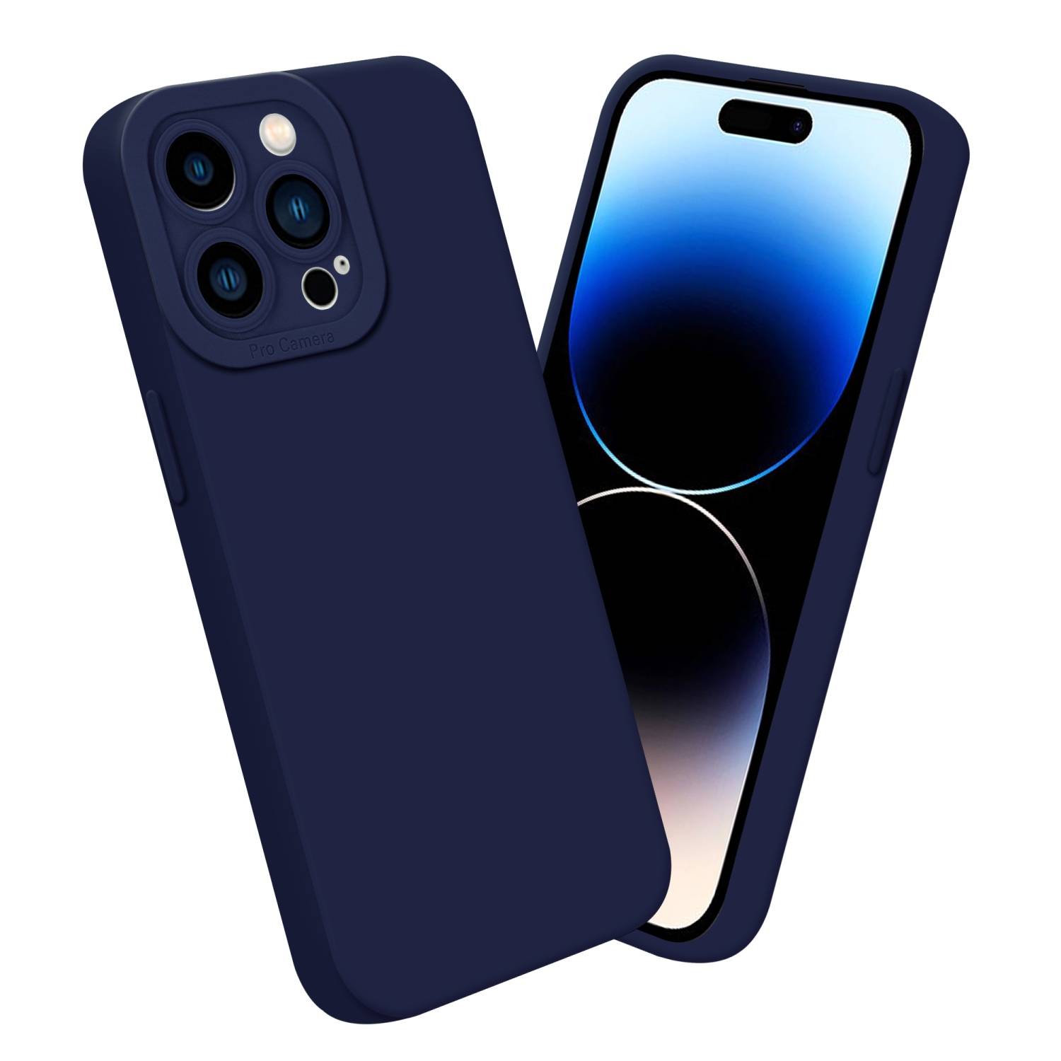 Cadorabo Hülle für Apple iPhone 14 PRO Schutz Hülle in Blau TPU Silikon Etui Case Handyhülle-2