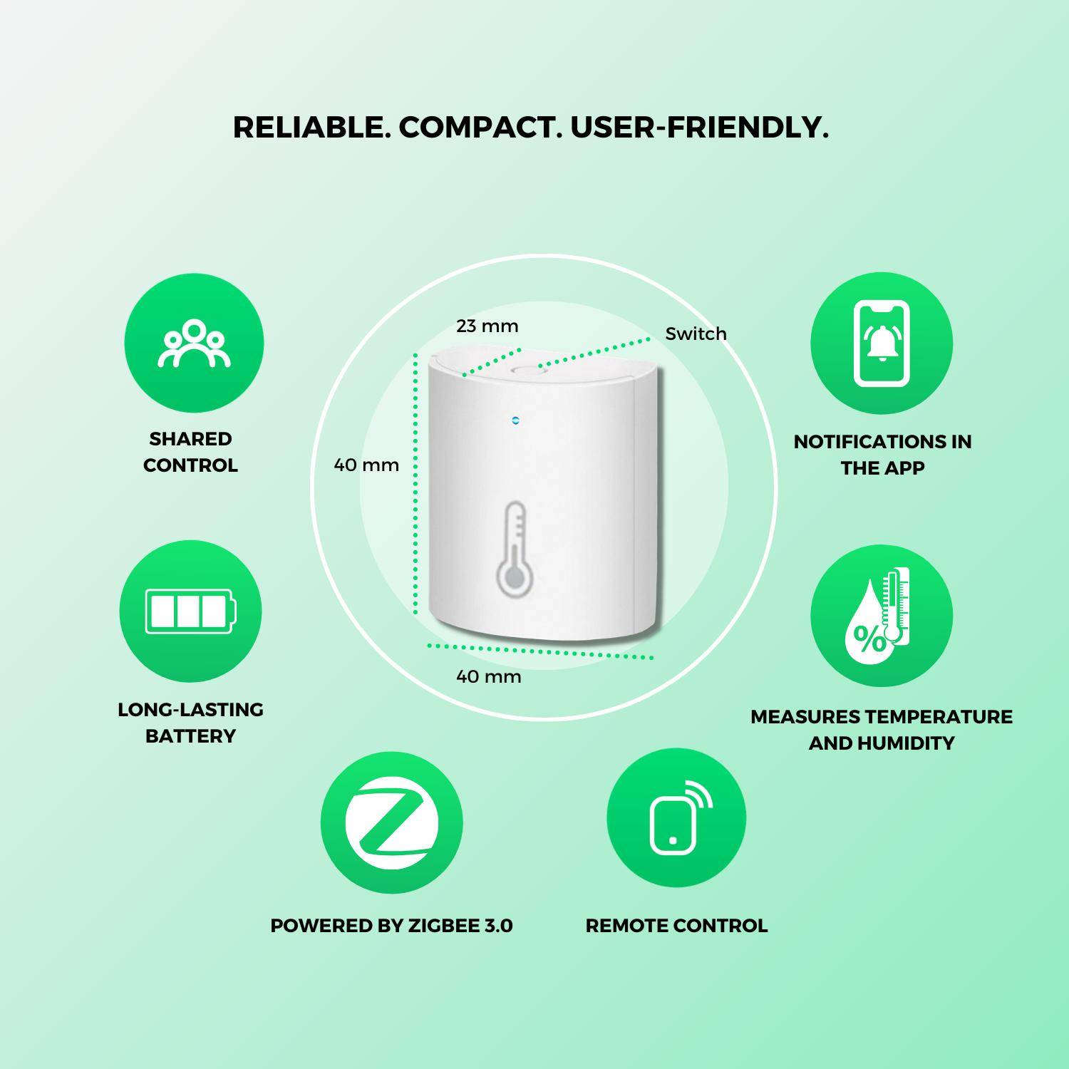 Nous E5 Smarter Luftfeuchtigkeits- und Temperatursensor, ZigBee-1