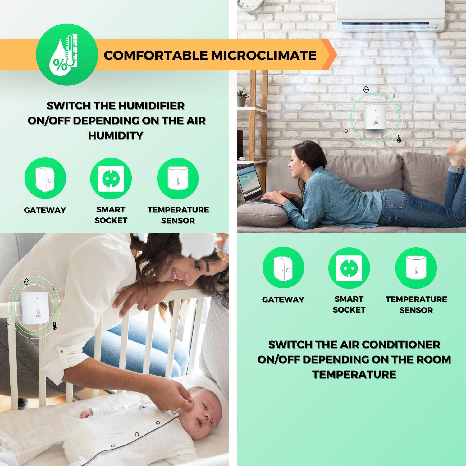 Nous E5 Smarter Luftfeuchtigkeits- und Temperatursensor, ZigBee-2