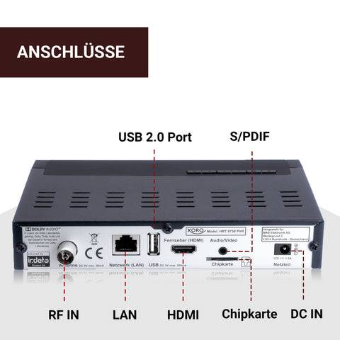 XORO HRT 8730 DVB-C/T2 HD Combo Receiver USB Mediaplayer, PVR Ready, Timeshift, Irdeto, Freenet TV & 6 Monate Guthaben-1