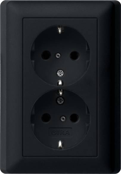 Gira Schuko-Steckdose 2f. sw 0783005-0