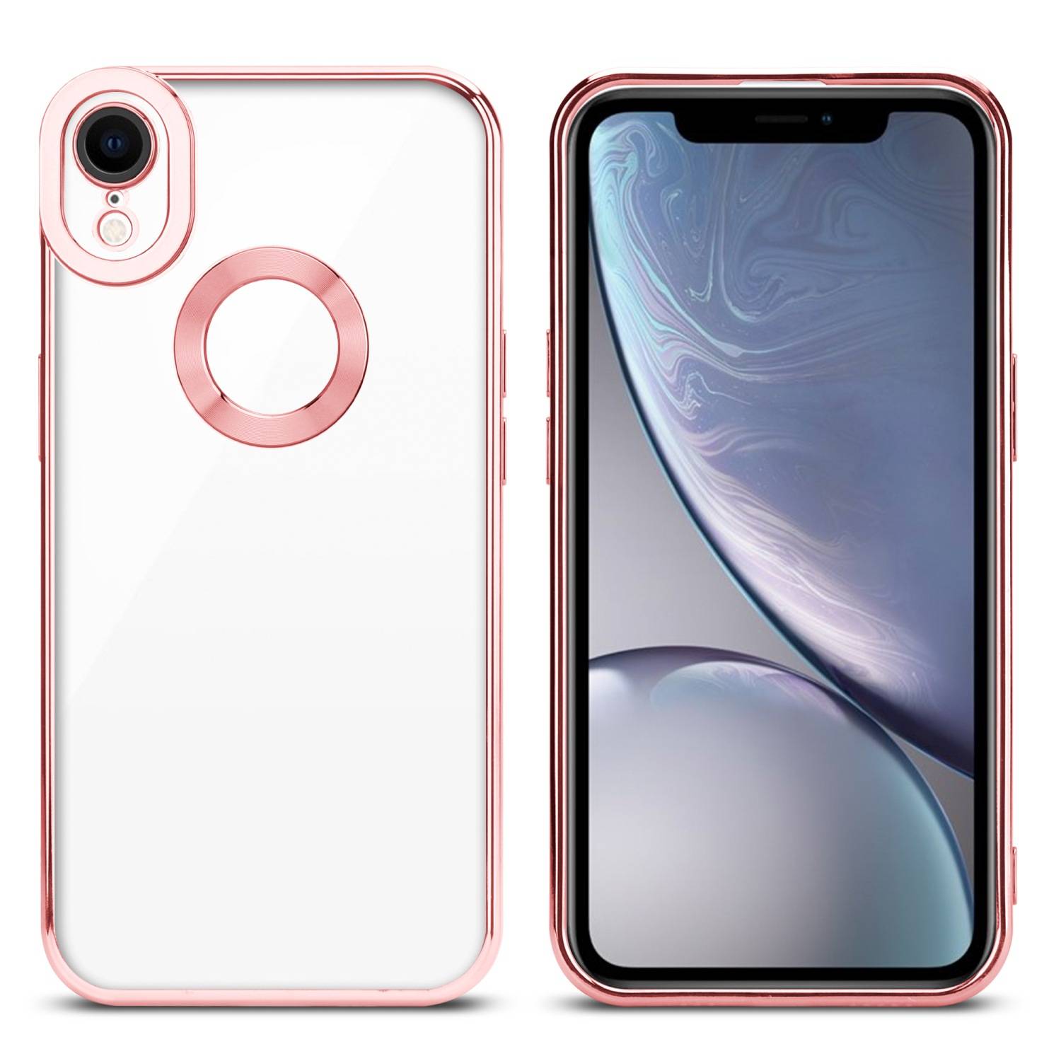 Cadorabo Schutzhülle für Apple iPhone XR Hülle in Transparent Handy Case Cover TPU Etui Chrome-2