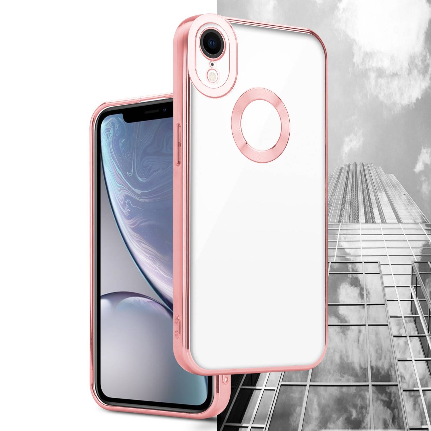 Cadorabo Schutzhülle für Apple iPhone XR Hülle in Transparent Handy Case Cover TPU Etui Chrome-3