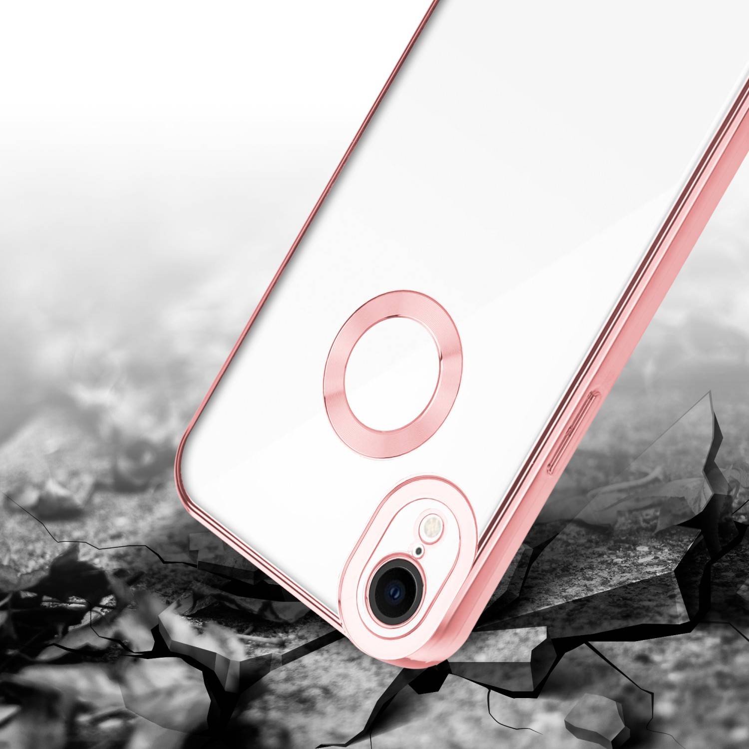 Cadorabo Schutzhülle für Apple iPhone XR Hülle in Transparent Handy Case Cover TPU Etui Chrome-4