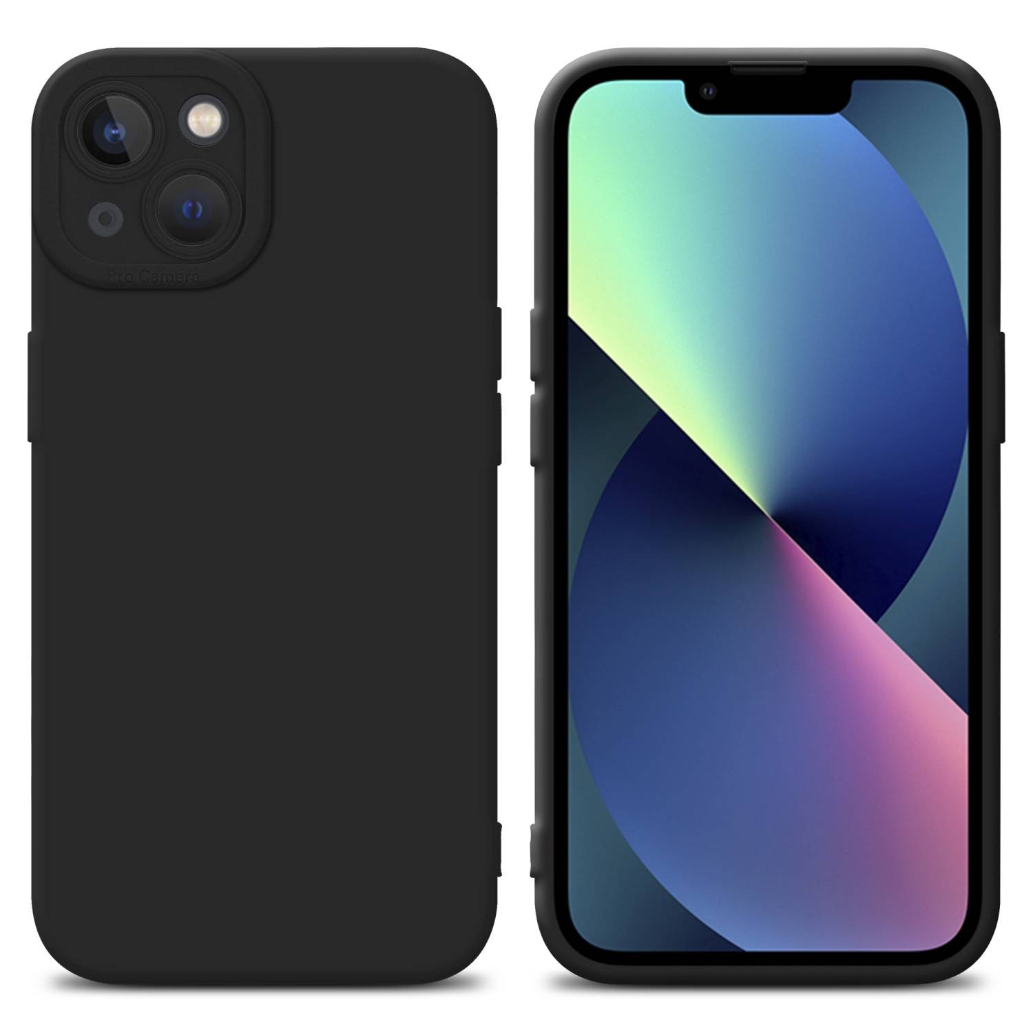 Cadorabo Hülle für Apple iPhone 13 Schutz Hülle in Schwarz TPU Silikon Etui Case Handyhülle-0