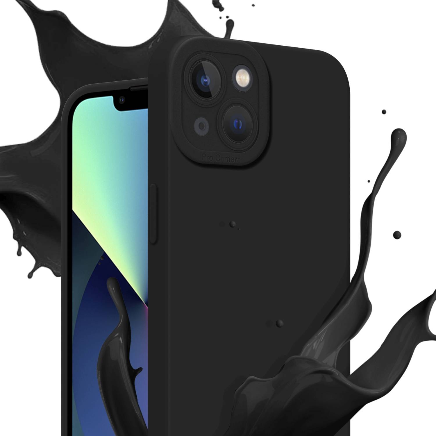 Cadorabo Hülle für Apple iPhone 13 Schutz Hülle in Schwarz TPU Silikon Etui Case Handyhülle-4