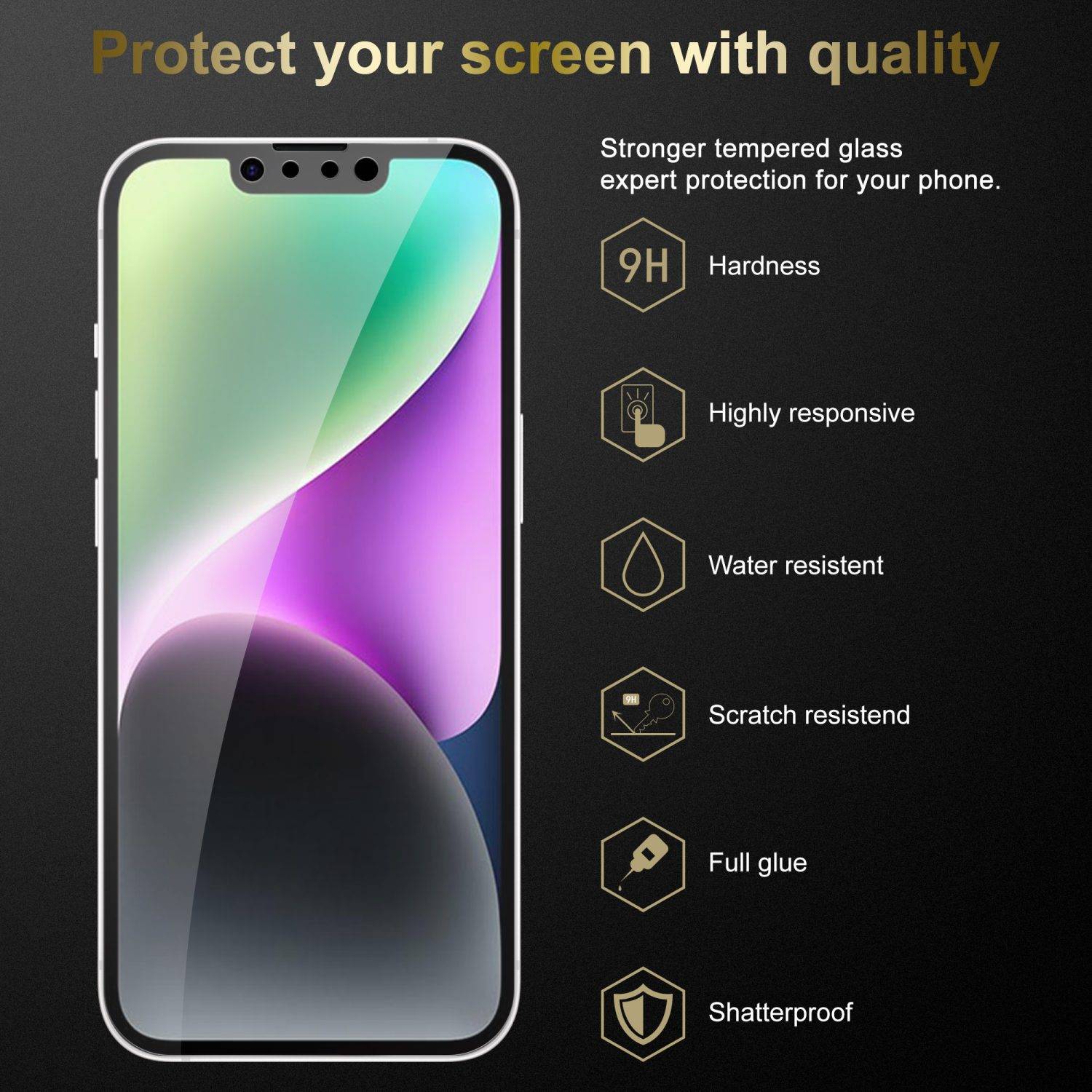Cadorabo 3x Panzer Folie für Apple iPhone 14 Schutzfolie in Transparent Folie Tempered Display-Schutzglas-1