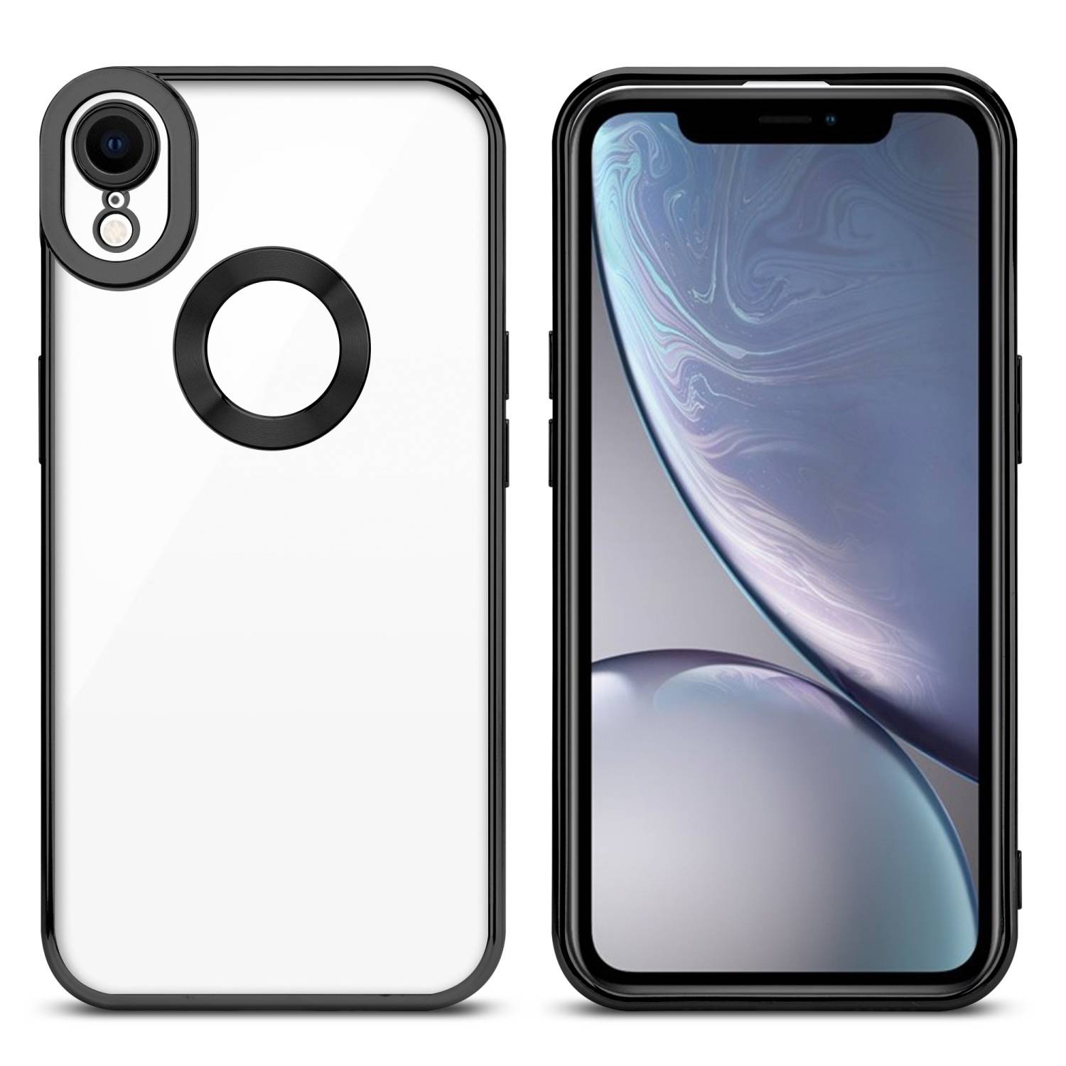 Cadorabo Schutzhülle für Apple iPhone XR Hülle in Transparent Handy Case Cover TPU Etui Chrome-2