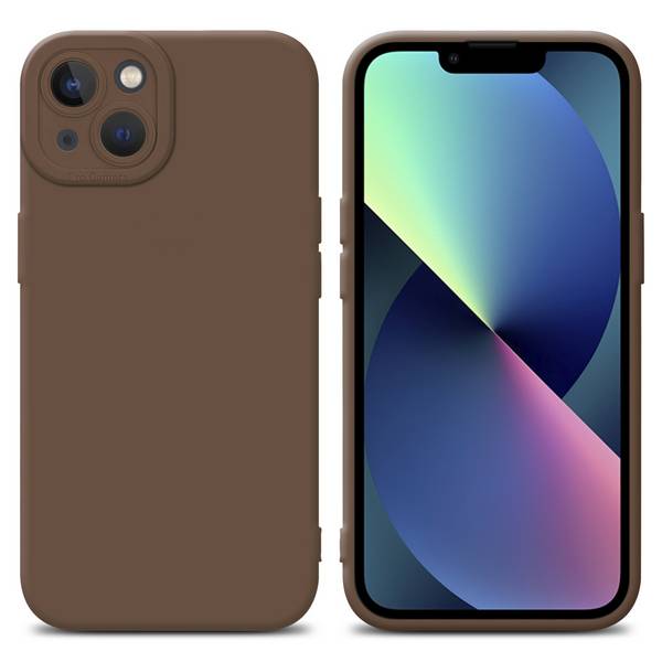 Cadorabo Hülle für Apple iPhone 13 Schutz Hülle in Braun TPU Silikon Etui Case Handyhülle