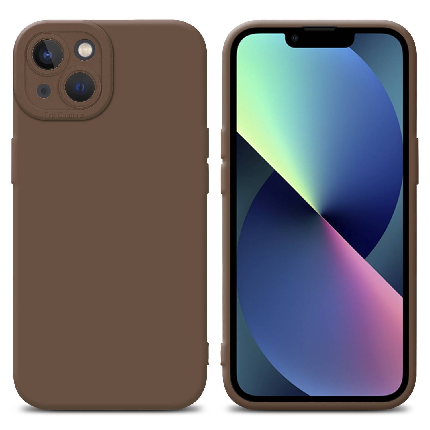Cadorabo Hülle für Apple iPhone 13 Schutz Hülle in Braun TPU Silikon Etui Case Handyhülle-0