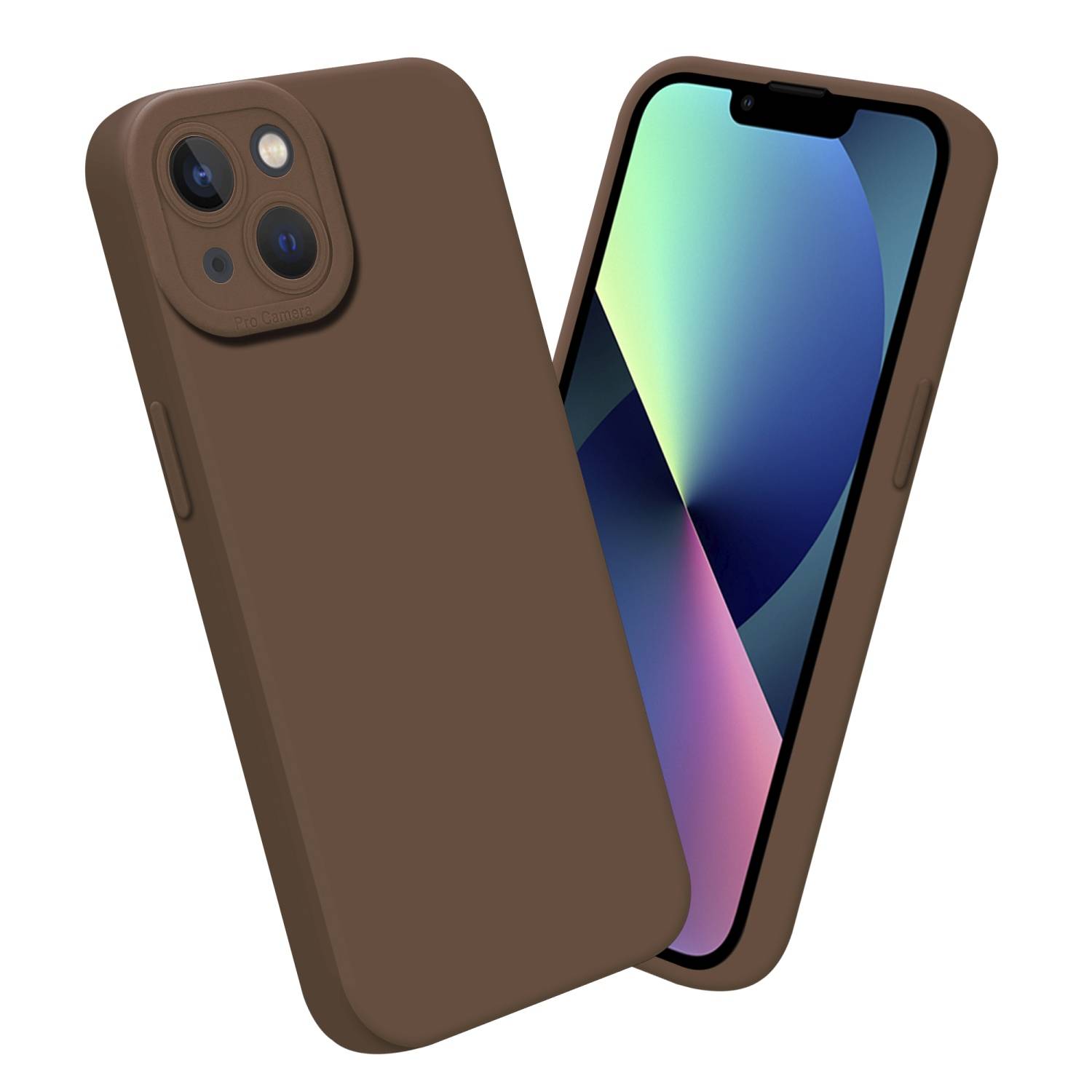 Cadorabo Hülle für Apple iPhone 13 Schutz Hülle in Braun TPU Silikon Etui Case Handyhülle-3