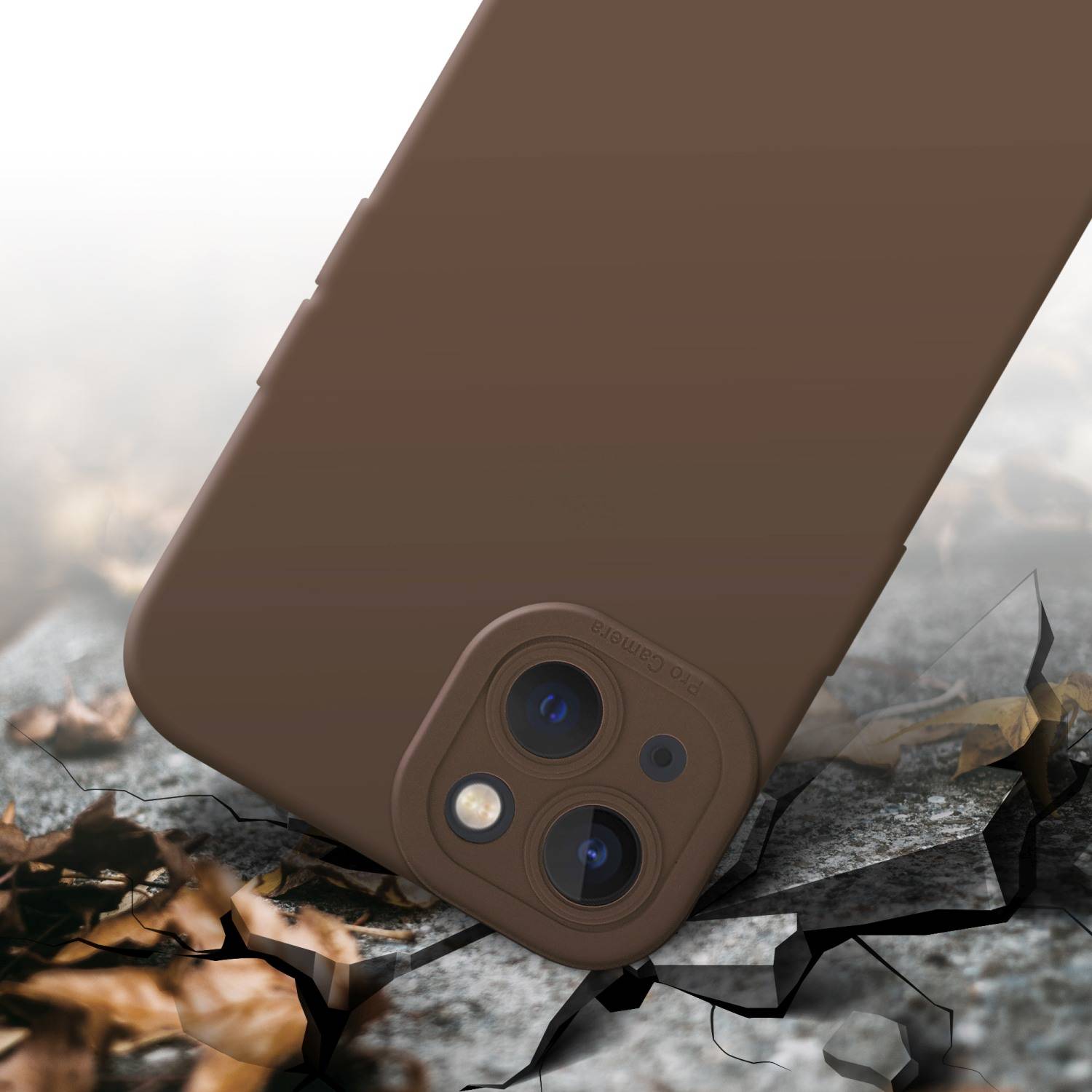 Cadorabo Hülle für Apple iPhone 13 Schutz Hülle in Braun TPU Silikon Etui Case Handyhülle-4