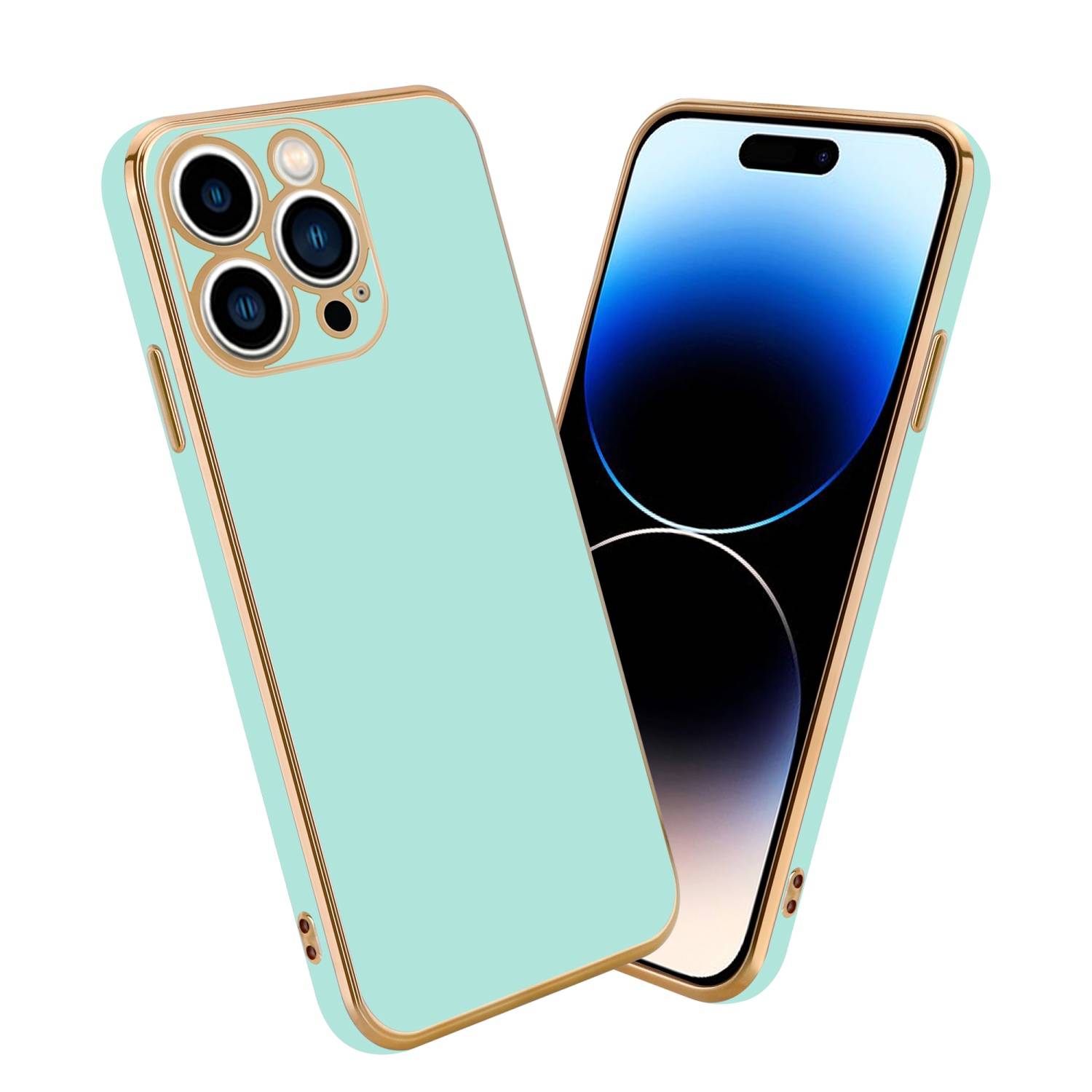 Cadorabo Schutzhülle für Apple iPhone 14 PRO Hülle in Grün Handyhülle TPU Silikon Kameraschutz Etui Case-0