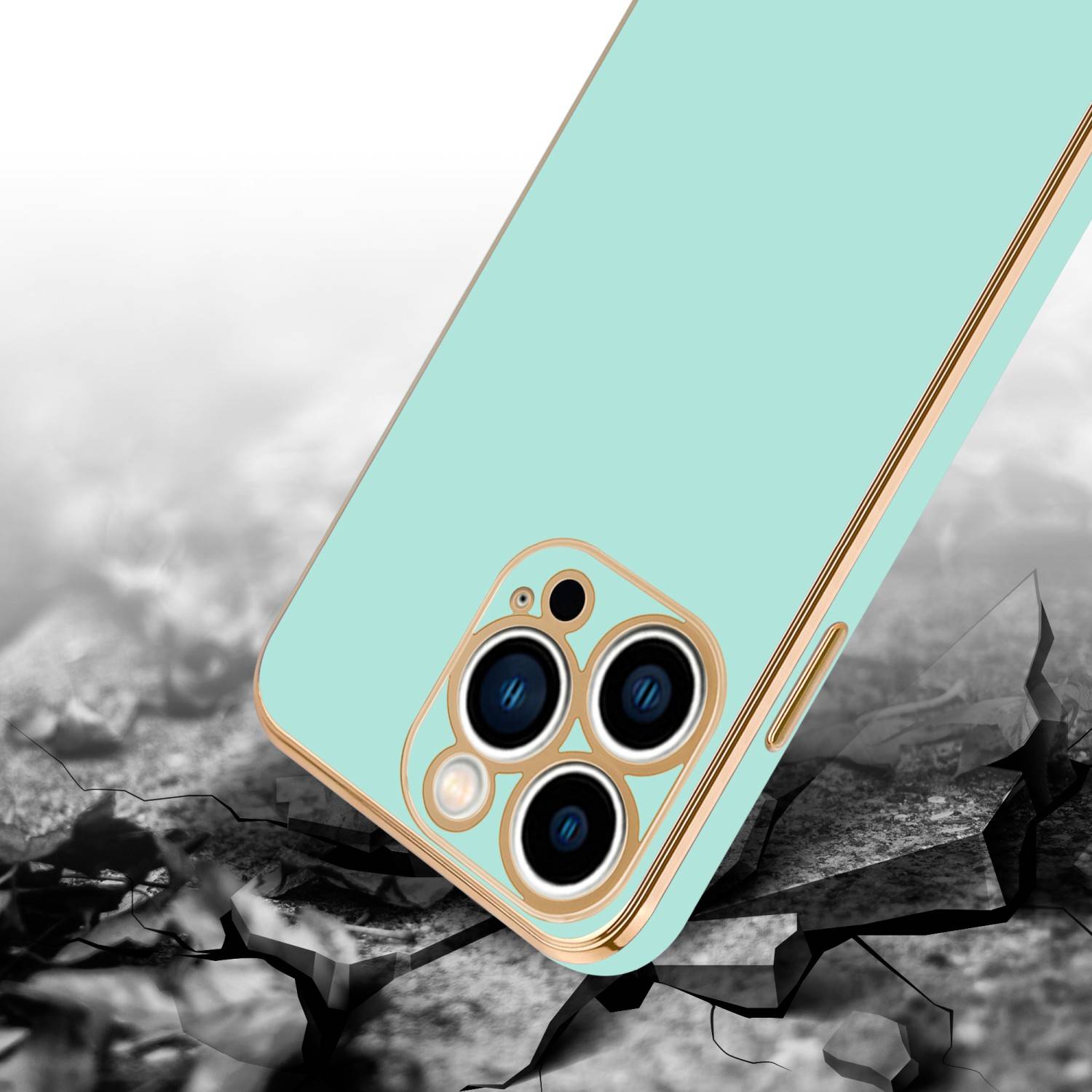 Cadorabo Schutzhülle für Apple iPhone 14 PRO Hülle in Grün Handyhülle TPU Silikon Kameraschutz Etui Case-3