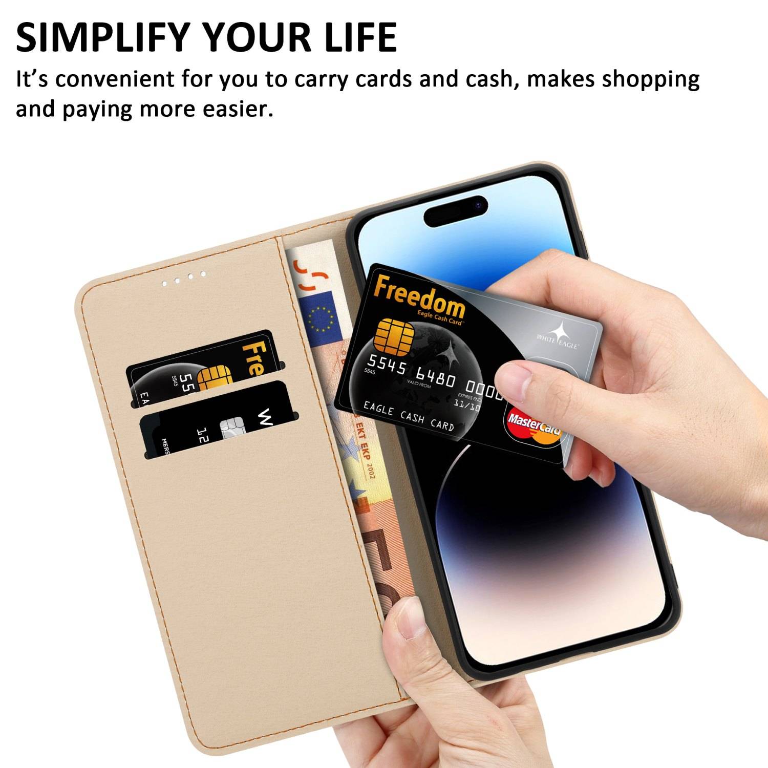Cadorabo Schutzhülle für Apple iPhone 14 PRO Hülle Design Lila Handyhülle Schutzhülle Etui Magnetisch Case Cover-1