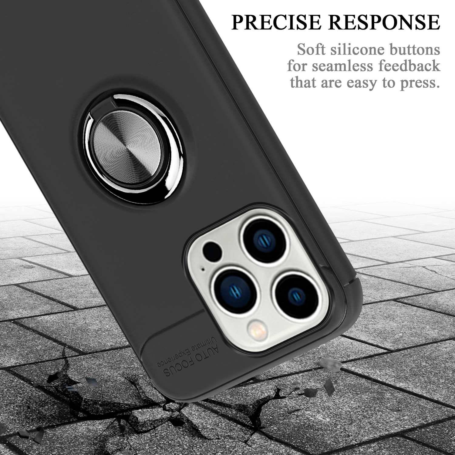 Cadorabo Schutzhülle für Apple iPhone 14 PRO Hülle in Schwarz Handyhülle Etui Cover Case Silikon TPU-2