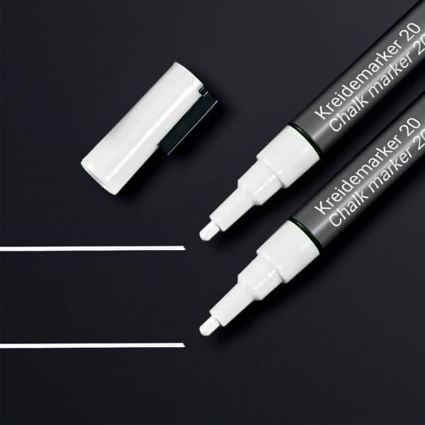 Kreidemarker 20 Rundspitze 1-2mm weiß 2 Stück-0