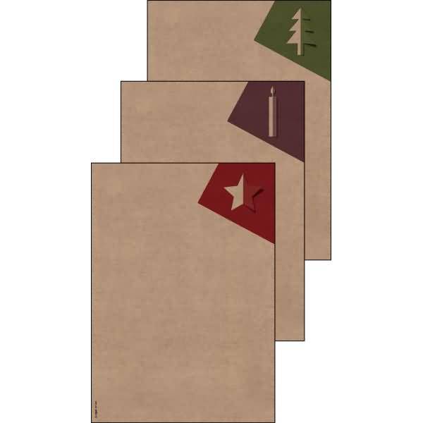 Weihnachtspapier-Set A4 100g 25 Blatt Kraftpapier Cut-out style