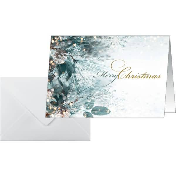 Weihnachtskarte A6 (A5) 250g 25+25 Stück Eucalyptus magic-0