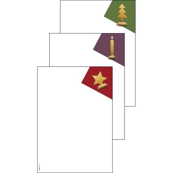 Weihnachtspapier-Set A4 90g 25 Blatt Cut-out style (gold)