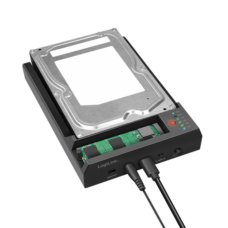 LogiLink Docking- und Klonstation 2.5''/3.5'' SATA+ M.2 NVME USB 3.1 Digital/Daten NVMe Serial ATA-2