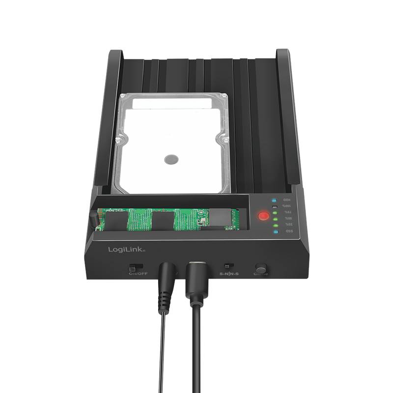 LogiLink Docking- und Klonstation 2.5''/3.5'' SATA+ M.2 NVME USB 3.1 Digital/Daten NVMe Serial ATA-3