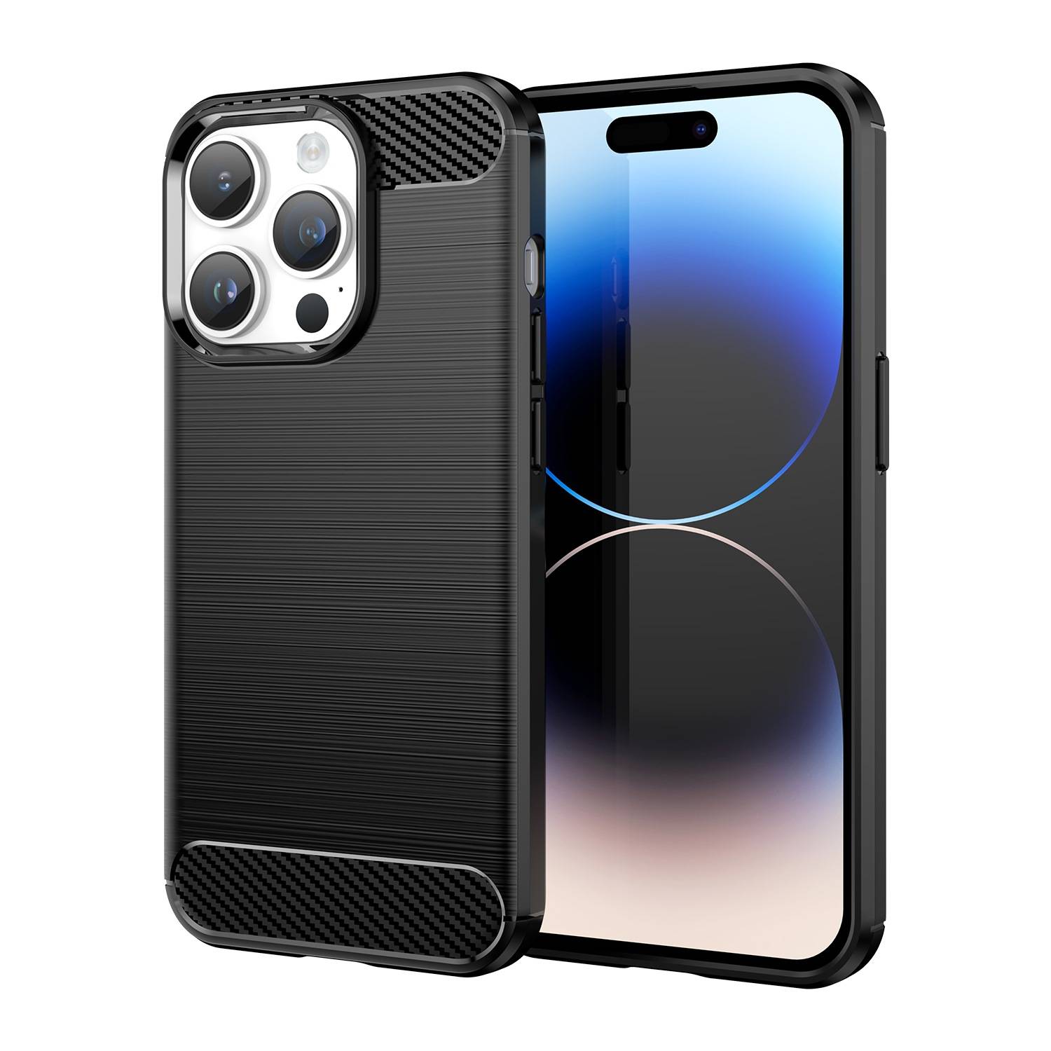 Cadorabo Hülle für Apple iPhone 14 PRO in Schwarz Schutzhülle TPU Case Cover Etui Handyhülle-0
