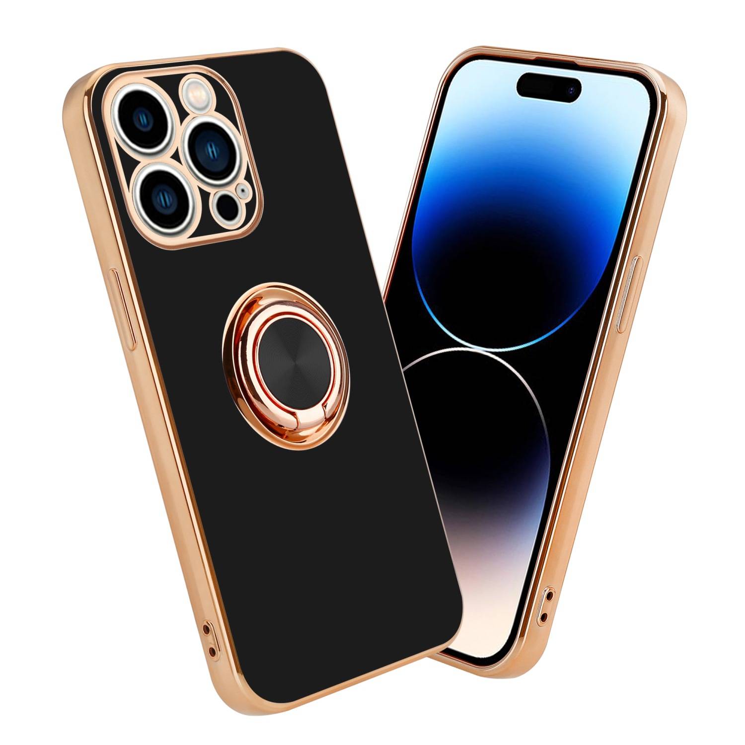 Cadorabo Schutzhülle für Apple iPhone 14 PRO Hülle in Schwarz Etui Case Cover Kameraschutz magnetische Autohalterung-0