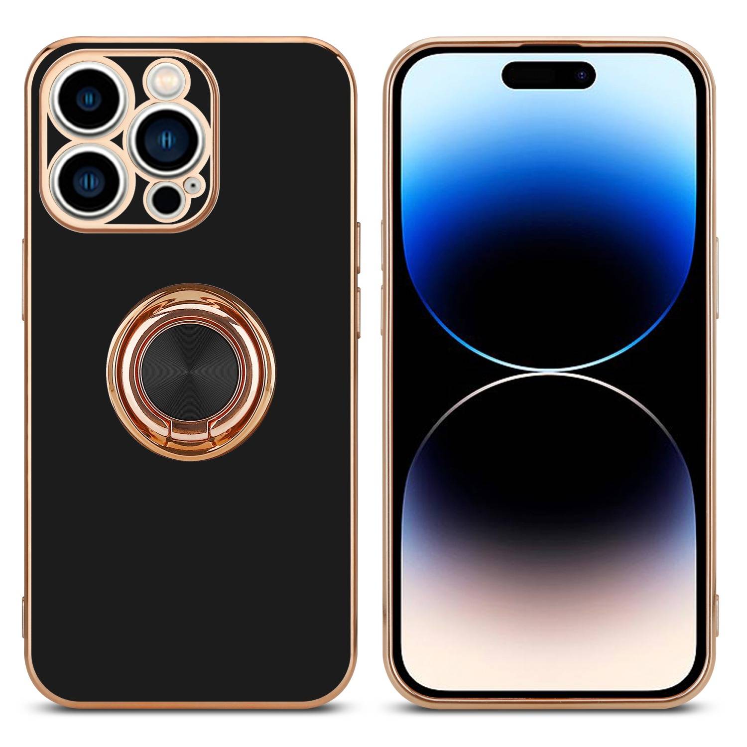 Cadorabo Schutzhülle für Apple iPhone 14 PRO Hülle in Schwarz Etui Case Cover Kameraschutz magnetische Autohalterung-2