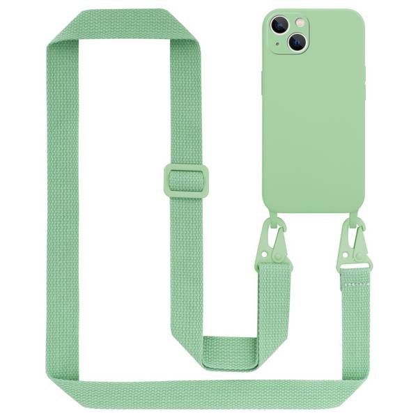 Cadorabo Schutzhülle für Apple iPhone 14 PLUS Hülle in Grün Handykette Etui längenverstellbar Kordel Band