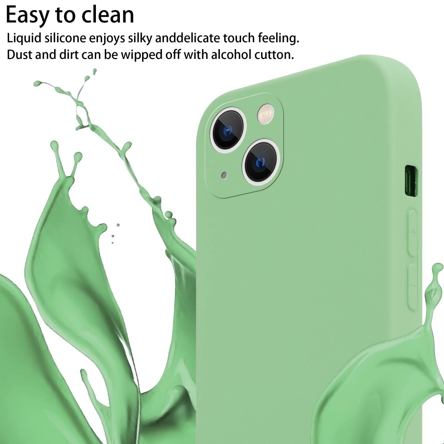 Cadorabo Schutzhülle für Apple iPhone 14 PLUS Hülle in Grün Handykette Etui längenverstellbar Kordel Band-1