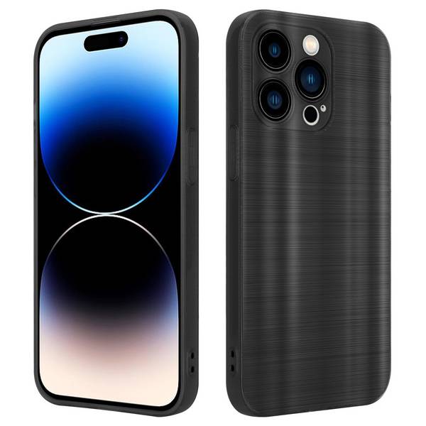 Cadorabo Hülle für Apple iPhone 14 PRO MAX Schutz Hülle in Schwarz Handyhülle TPU Silikon Etui Case