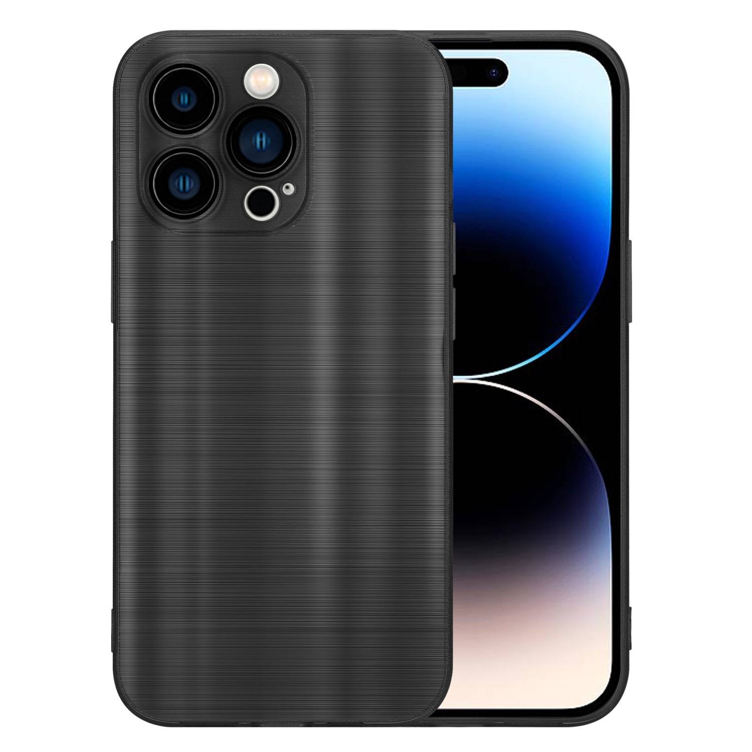 Cadorabo Hülle für Apple iPhone 14 PRO MAX Schutz Hülle in Schwarz Handyhülle TPU Silikon Etui Case-1